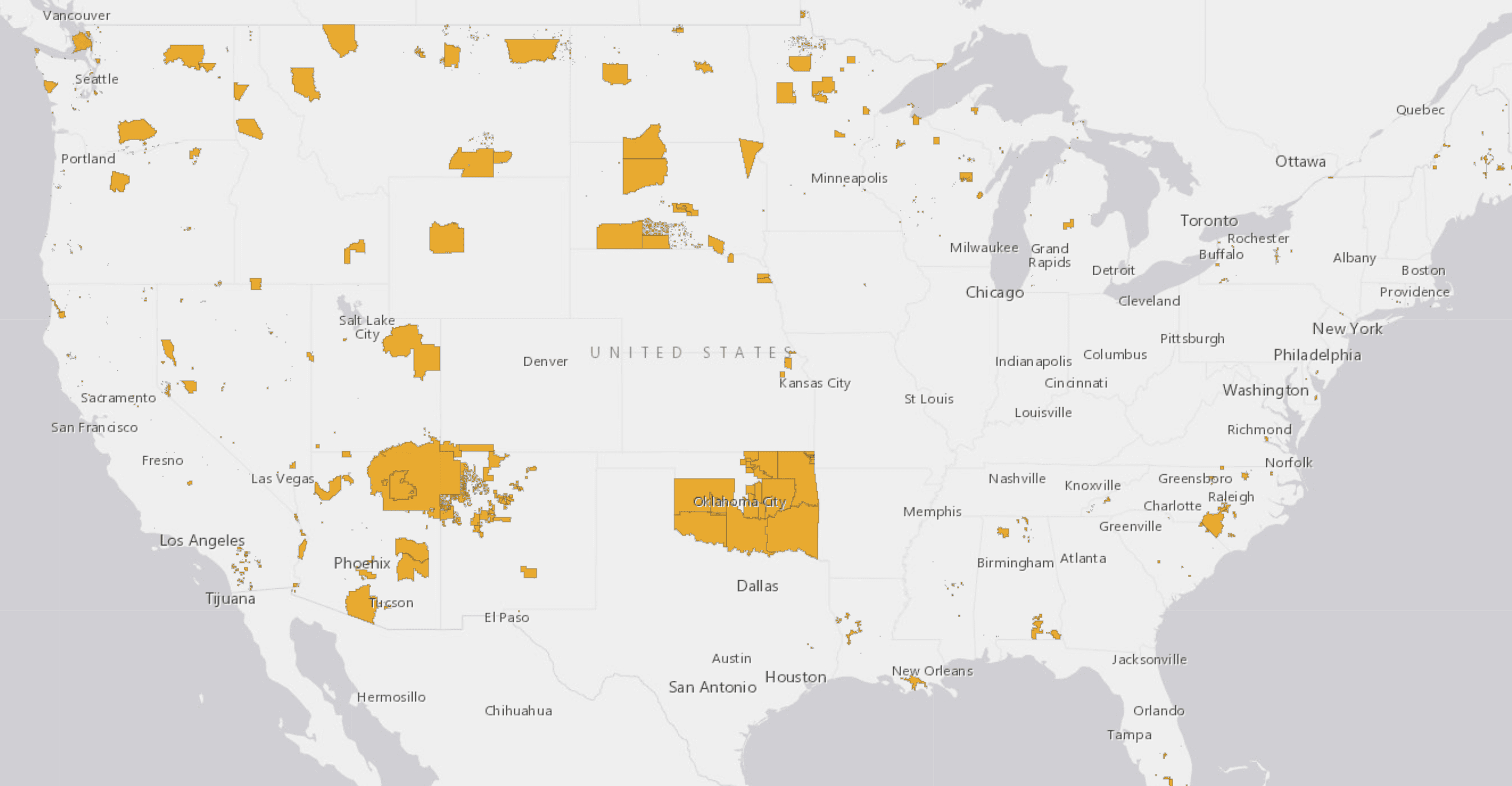 Descriptive statistics by Tribal land status.